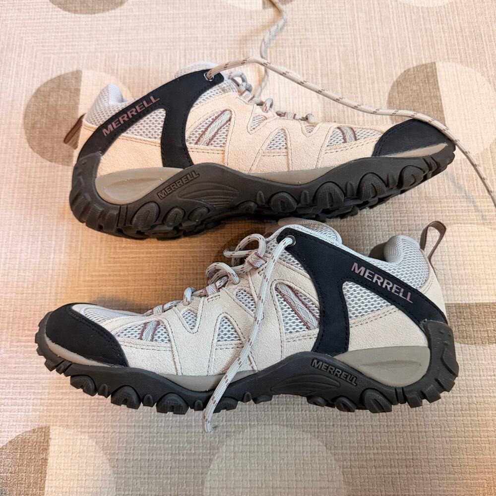 Merrell Women’s Size 10 Hiking Shoes Boots J036678 Beige Black Air Cushion